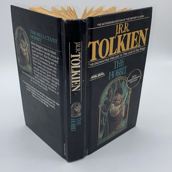 The Hobbit J.R.R. Tolkien 50th Anniversary Edition Hardcover Book 1989 Vintage - Picture 15 of 15